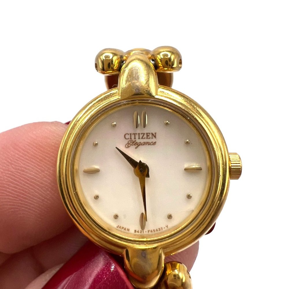 Vintage Citizen Elegance Mother of Pearl Dial Gold Tone Quartz Watch - Picture 13 of 14